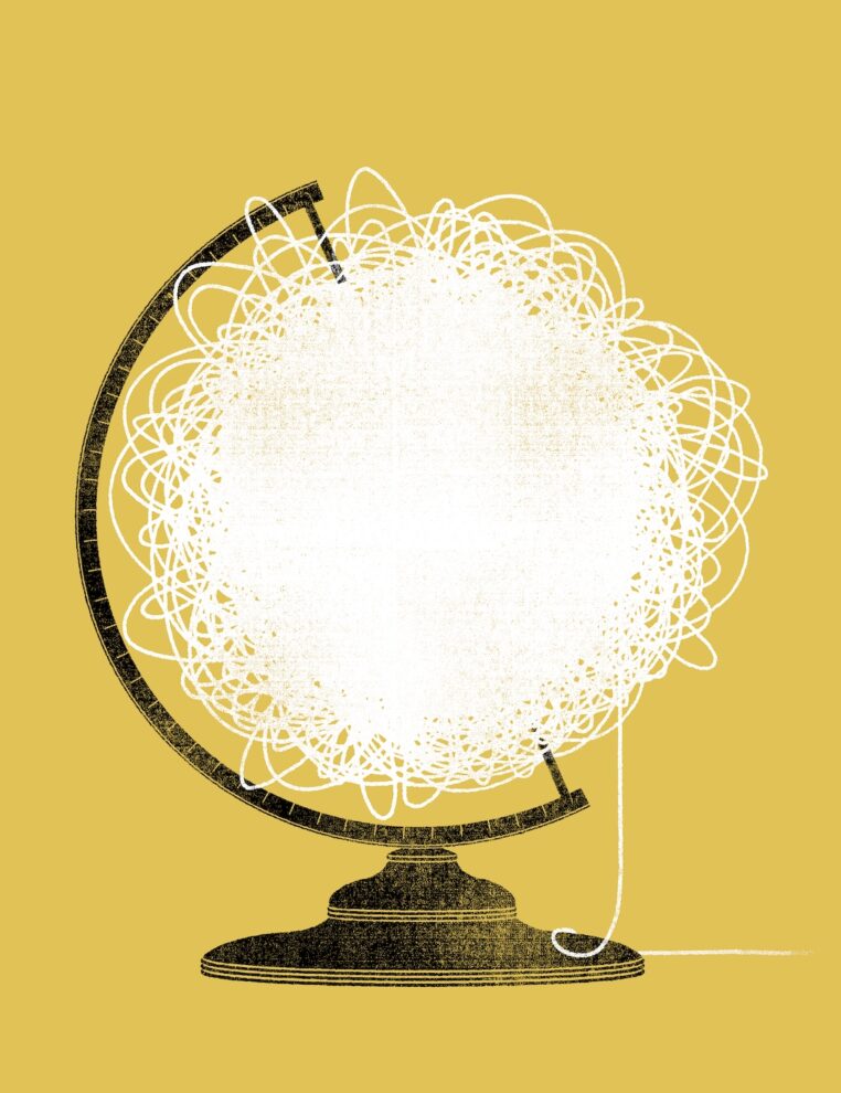 Big Ball of Tangled String is on Globe Stand